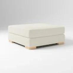 West Elm Open Box: Nassau Ottoman (44") - Performance Boucle Oatmeal, Blonde