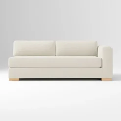 West Elm Open Box: Nassau Right-Arm 2 Seater Sofa Bench - Performance Boucle Oatmeal