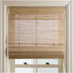 West Elm Open Box: Natural Luxe Unlined Roman Shade (54"W x 64"L), Inside Mount