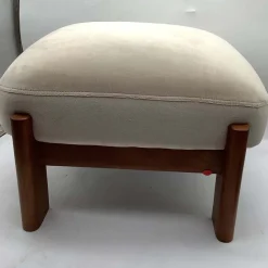 West Elm Open Box: Nils Chair Ottoman - Deluxe Velvet Clay, Cool Walnut