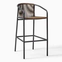 West Elm Open Box: Oceana Outdoor Bar Stool (30.7") - Dark Bronze, Mocha