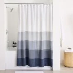 West Elm Open Box: Organic Dobby Ombre Shower Curtain - Indigo