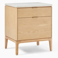 West Elm Open Box: Parker Marble Nightstand (21") -Washed Oak