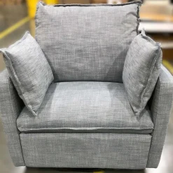 West Elm Open Box: Paxton Pillow Manual Swivel Glider Recliner - Performance Yarn Dyed Linen Weave Graphite