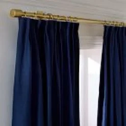 West Elm Open Box: Pleated European Flax Linen Blackout Curtain (48"W x 96"L) - Midnight