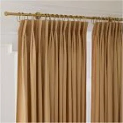 West Elm Open Box: Pleated European Flax Linen Light Filtering Curtain (48"W x 108"L) - Camel