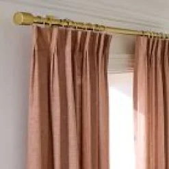West Elm Open Box: Pleated European Flax Linen Light Filtering Curtain (48"W x 108"L) - Terracotta Melange