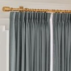 West Elm Open Box: Pleated European Flax Linen Light Filtering Curtain (48"W x 84"L) - Steel Blue