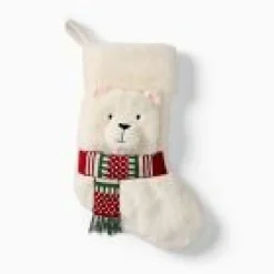 West Elm Open Box: Polar Bear Plush Stocking - Multi