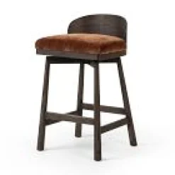 West Elm Open Box: Pollux Swivel Counter Stool (31.3"H) - Altair Sienna, Warm Oak