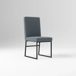 West Elm Open Box: Range High-Back Dining Chair - Performance Velvet Graphite, Dark Bronze