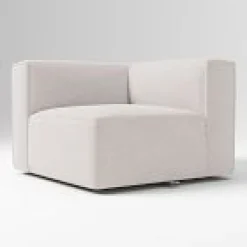 West Elm Open Box: Remi Modular Corner - Performance Coastal Linen Frost Gray