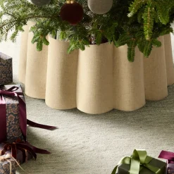 West Elm Open Box: Ruffle Linen Tree Collar - Natural