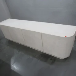 West Elm Open Box: Solstice Painted Raffia Media Console (78") - Whitewash Raffia