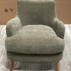 West Elm Open Box: Sophie Chair - Performance Chenille Crossweave Elm, Natural Oak