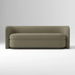 West Elm Open Box: Teagan Sleeper Sofa, Full - Performance Velvet Dark Olive