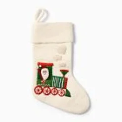 West Elm Open Box: Train Felt Stocking - White