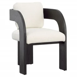 West Elm Open Box: Zaylee Upholstered Dining Chair - Black Mindi Wood