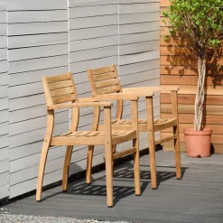 West Elm Orelien Teak Outdoor Dining Chairs (Set of 2)