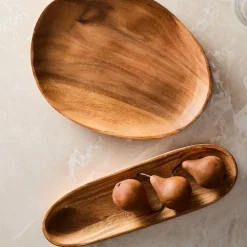 West Elm Organic Shaped Wood Serving Platters