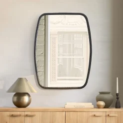 West Elm Organic Textured Metal Rectangle Wall Mirror