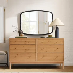 West Elm Organic Textured Metal Rectangle Wall Mirror