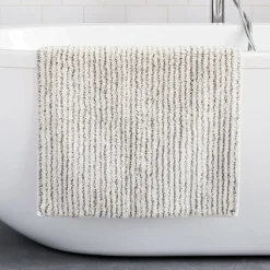 West Elm Organic Tufted Stripe Bath Mat