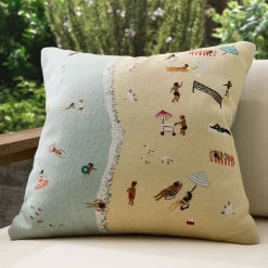West Elm Outdoor Beach Scene Pillow