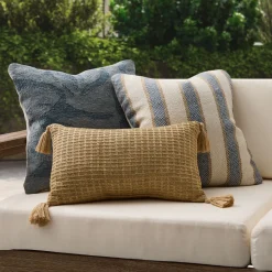 West Elm Outdoor Botanical Stripe Pillow Set