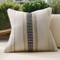 West Elm Outdoor Natural Split Stripe Pillow