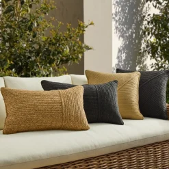 West Elm Outdoor Split Faux Jute Pillow