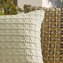 West Elm Outdoor Stitched Diamond Grid Pillow
