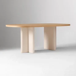 West Elm Palmetto Concrete & Wood Dining Table (78")