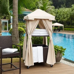 West Elm Palm Harbor Outdoor Wicker Towel Valet