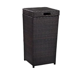 West Elm Palm Harbor Outdoor Wicker Trash Can