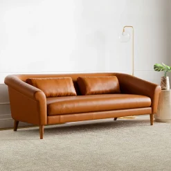 West Elm Parlor Leather Sofa (60"–82")