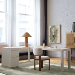 West Elm Parsons L-Shaped Desk (86") & File Cabinet Set