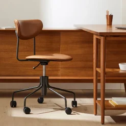 West Elm Petal Leather Swivel Office Chair