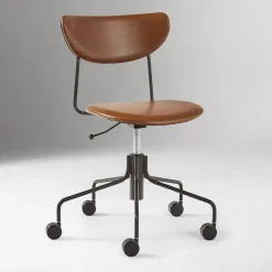 West Elm Petal Leather Swivel Office Chair