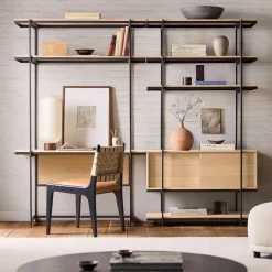 West Elm Pierce Wall Desk (50") & Narrow Storage Shelf (42") Set