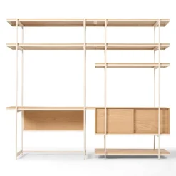 West Elm Pierce Wall Desk w/ Narrow Storage Shelf Unit (92"–134")