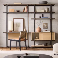 West Elm Pierce Wall Desk w/ Narrow Storage Shelf Unit (92"–134")