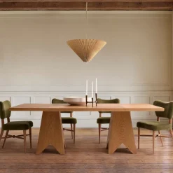 West Elm Pierce & Ward Burl Wood Dining Table & Chairs Set