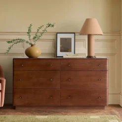 West Elm Pierce & Ward Burl Wood 6-Drawer Dresser (60")