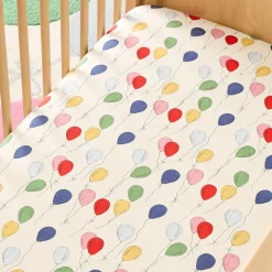 Kids West Elm Pink Chicken Balloons Crib Fitted Sheet