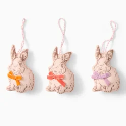 Kids West Elm Pink Chicken Bunnies Ornaments (Set of 3)