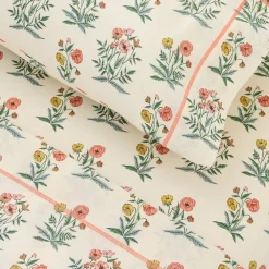 Kids West Elm Pink Chicken Poppy Floral Pillowcase Set