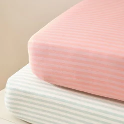 Kids West Elm Pink Chicken Stripe Crib Fitted Sheet Bundle