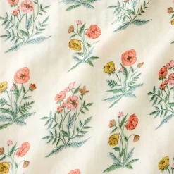 Kids West Elm Pink Chicken Stripes & Poppy Floral Organic Swaddle Set
