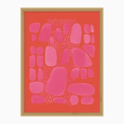 West Elm Pink Stones Framed Wall Art